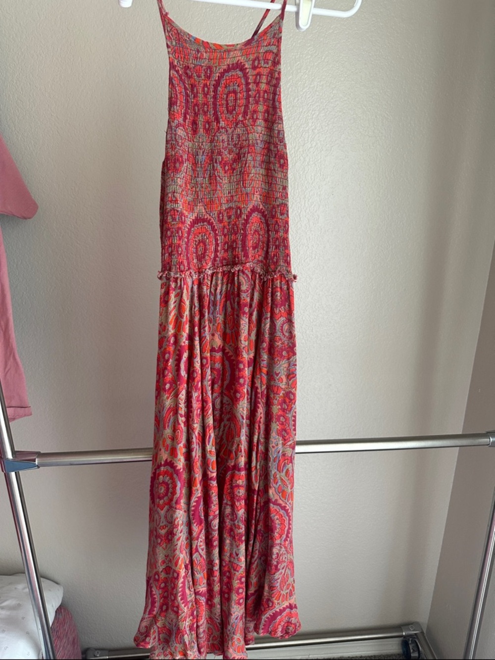 Free People Red Boho Maxi Dress XS